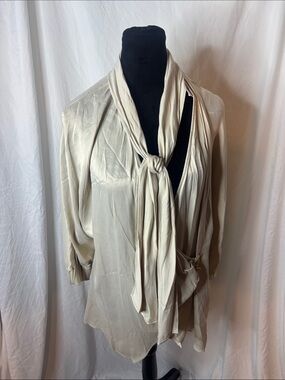 Zara Cream Tie-Neck Blouse